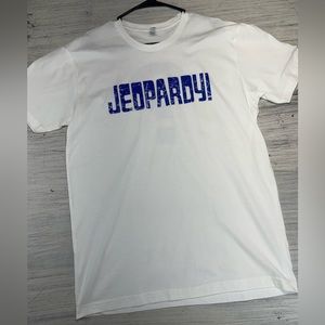 - Jeopardy Logo Men's T-Shirt, White Blue